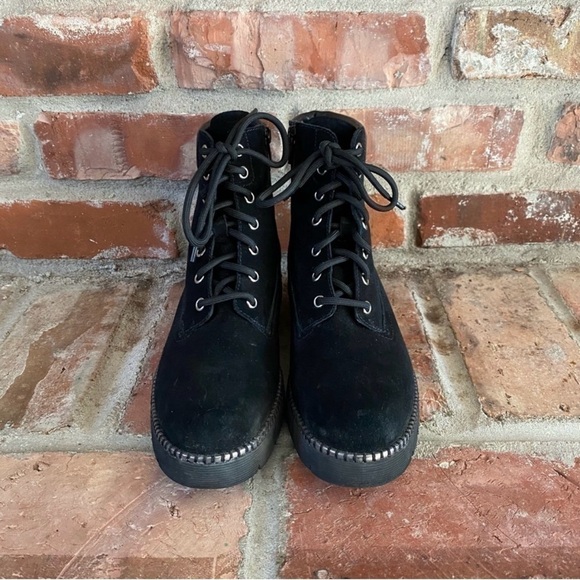 Vaneli Narrow Suede Zipper Ankle Lace Up Boots - Picture 3 of 9